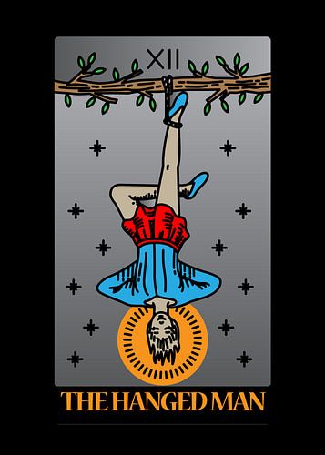 Der Gehängte Tarotkarte XII Spirituelle Wanddeko Kunstdruck