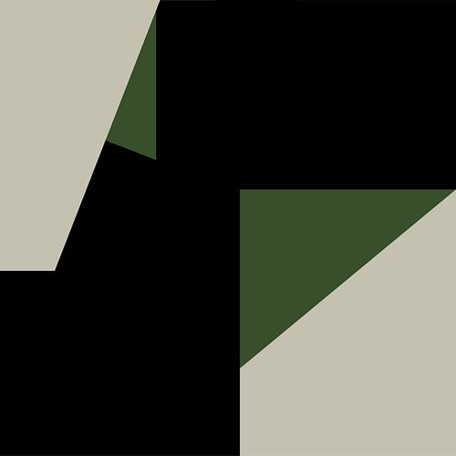 Groen Zwart Wit Abstracte Vormen nr. 9