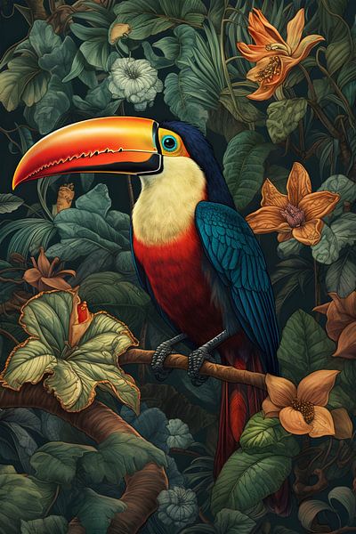 Vogel im Dschungel auf Art Heroes | Poster Framing But Leinwand, First und mehr von ArtFrame