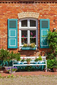 Fenster, Heiliggeisthof, Rostock, Mecklenburg- Vorpommern, Deutschland, Europa