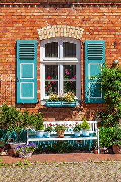 Fenster, Heiliggeisthof, Rostock, Mecklenburg- Vorpommern, Deutschland, Europa