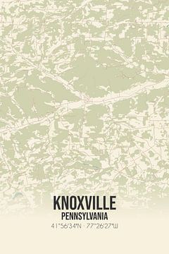 Carte ancienne de Knoxville (Pennsylvanie), USA. sur Rezona