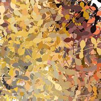 Modern abstract botanical art in  warm retro colors. Leaves.