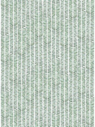 Herringbone wallpaper "Jungle'' (abstract watercolor painting stripes green tropics handmade wi