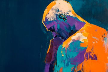 Vibrant portrait of a thoughtful man by Poster Art Shop