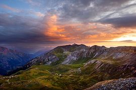 Sunrise over the mountains of Hohe Tauern National Park in Austria