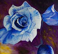 Blaue Rosen im Licht