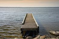 Wooden jetty in lake by Yvonne Smits thumbnail