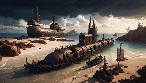 Beachcomber Submarine, Surrealism, Photorealism