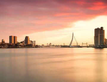Long exposure zonsopkomst Rotterdam van Danny van Vessem