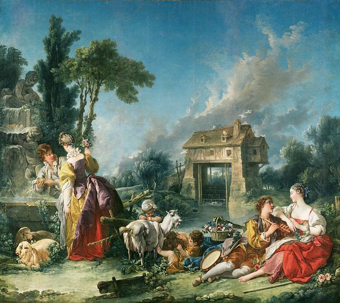 François Boucher - The Fountain of Love van 1000 Schilderijen