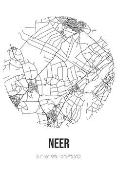 Neer (Limburg) | Karte | Schwarz und weiß von Rezona