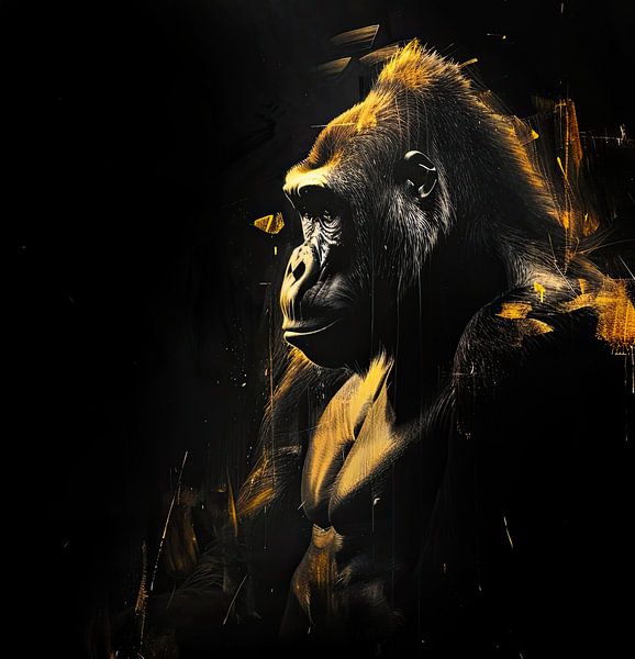 Painting Gorilla Neon by Art Whims
