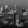 Rotterdam skyline in zwart-wit van Dirk Jan Kralt