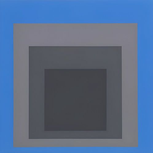 Josef Albers - Hommage aan het plein, blauw, grijs , Hoge resolutie