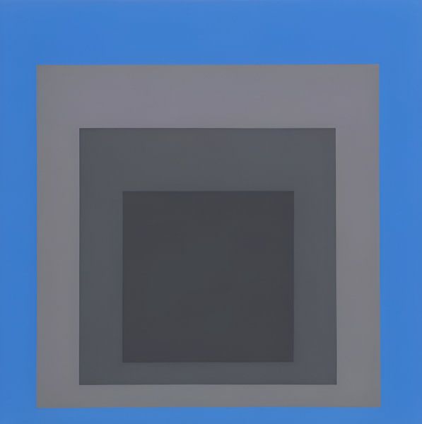 Josef Albers - Hommage an das Quadrat, blau, grau , Hohe Auflösung von Vivanne