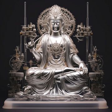 silver buddha by Virgil Quinn - Decorative Arts