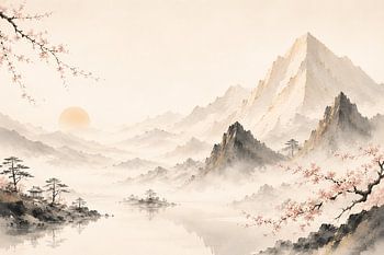 Sakura Serenity Mountain Lake
