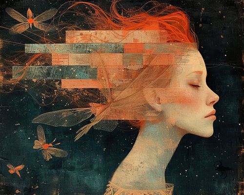 Woman Nature Portrait | Ethereal Nature's Repose by Art Whims