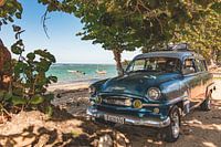 Cuban car on the beach