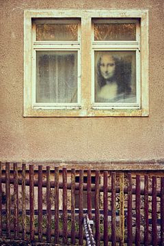 Mona Lisa achter het tuinhek van Michael Moser