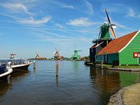 Molens op een rij op de Zaanse Schans