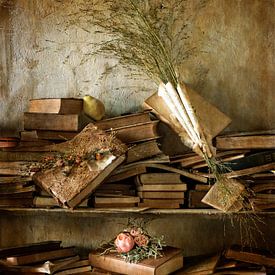 Stillleben Bücherregal von Marion Lemmen
