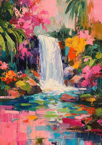 Exotische waterval in kleur