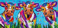 3 Vaches dans le Pré par Vrolijk Schilderij Aperçu