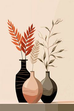 Minimale planten in de vaas van haroulita