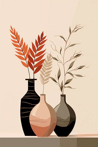 Minimale Pflanzen in der Vase von haroulita