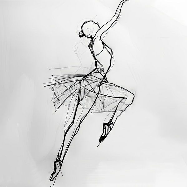 Ballerina Line Art von Poster Art Shop