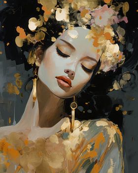 Portrait moderne "Golden girl&quot ;