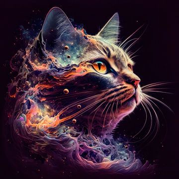 Cat modern abstract digital painting. by AVC Photo Studio