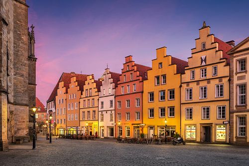 Giebelhäuser am Marktplatz in Osnabrück, Deutschland von Michael Abid