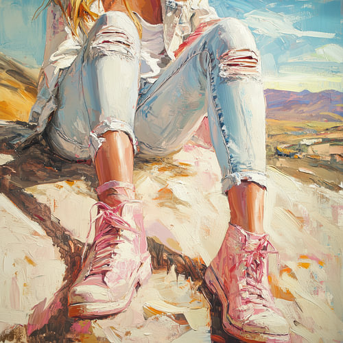 Vintage zomer portret sneakers