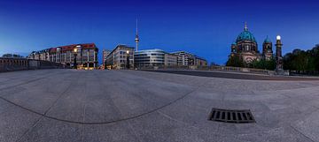 Berlijnse skyline met televisietoren en kathedraal van de Friedensbrücke van Frank Herrmann