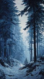 Ölgemälde „Mystischer Winterwald“ von Artistic