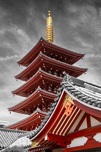Magnifique pagode du temple Senso-ji à Tokyo | colorkey