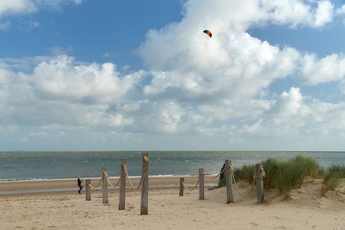 Touwafzetting bij strandpaviljoen Kaap Noord Texel