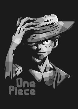 Luffy One Piece Pop Art Portrait von Dico Hendry