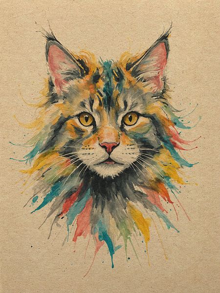 Charaktervolle Katze in Farbe von Hilde Remerie Fotografie und digitale Kunst