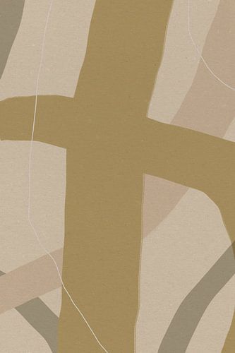 Moderne abstracte kunst. Organische lijnen pastelkleuren nr. 3