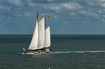 Sailing ship on the Wadden Sea by André Post