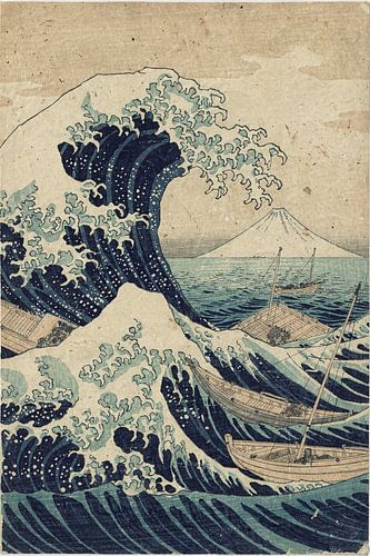 De Grote Golf van Kanagawa – iconisch Japans golf schilderij met boten en Mount Fuji