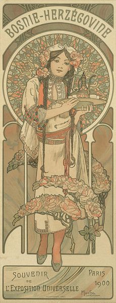 Bosnie-Herzegovine; L’exposition Universelle, Paris (1900) von Alphonse Mucha von Peter Balan