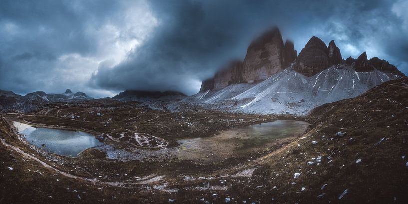 Dolomites Three Peaks Panorama by Jean Claude Castor