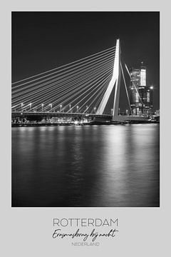 In beeld: ROTTERDAM Erasmusbrug bij nacht van Melanie Viola