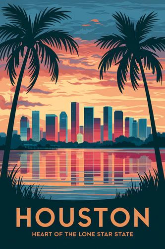 Houston, Texas Vintage Reisposter