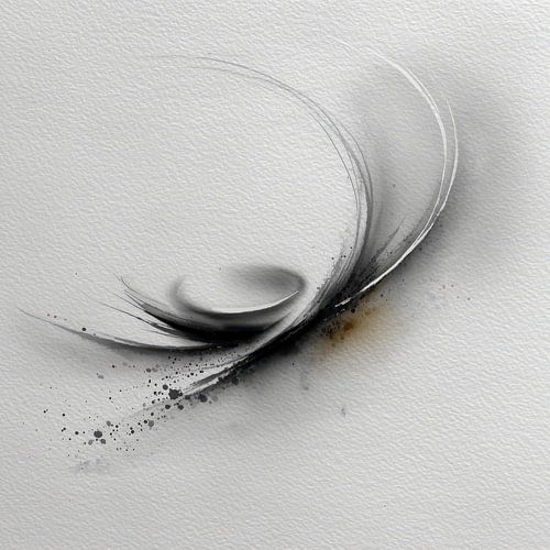 Title Ink Circle Galaxy Speckles Japanese Zen Art Poster Wall Art